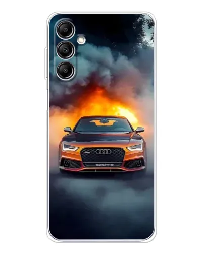 Чехол для Samsung Galaxy M36 5G с картинкой «Audi в огненном дыму» Чехол для Samsung Galaxy M36 5G с картинкой «Audi в огненном дыму»