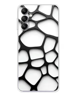 Чехол для Samsung Galaxy M36 5G с картинкой «Белая объемная сетка»