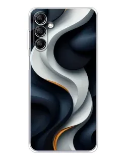 Чехол для Samsung Galaxy M36 5G с картинкой «Объемные черно-белые ленты»