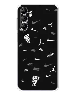 Чохол для Samsung Galaxy M36 з картинкою «Nike Black Pattern» Чохол для Samsung Galaxy M36 з картинкою «Nike Black Pattern»