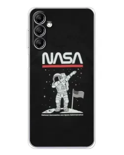 Чохол для Samsung Galaxy M36 з картинкою «NASA — крокуємо по Місяцю» Чохол для Samsung Galaxy M36 з картинкою «NASA — крокуємо по Місяцю»