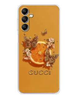 Чехол для Samsung Galaxy M36 с картинкой «Gucci — золотые бабочки»