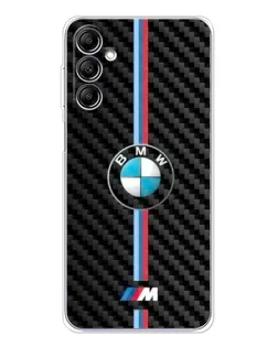 Чехол для Samsung Galaxy M36 с картинкой «Эмблема BMW и карбон»