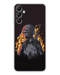Чохол для Samsung Galaxy M36 з картинкою «PUBG — вогняний силует»