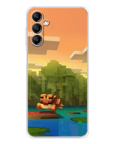 Чехол для Samsung Galaxy M36 с картинкой «Майнкрафт закат солнца»