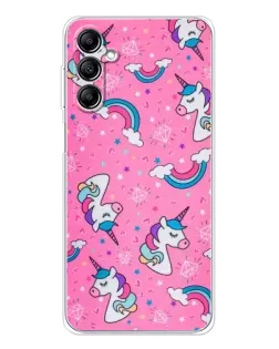 Чехол для Samsung Galaxy M36 с картинкой «Unicorn паттерн розовый»