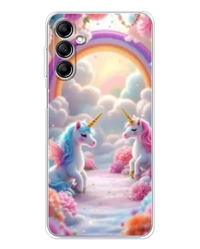 Чехол для Samsung Galaxy M36 с картинкой «Радуга и единороги»