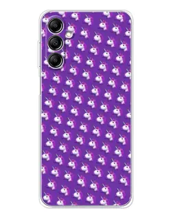 Чехол для Samsung Galaxy M36 с картинкой «Единороги на фиолетовом»