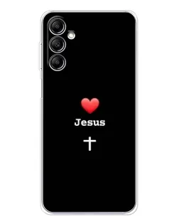 Чехол для Samsung Galaxy M36 с картинкой «Сердце - Jesus»