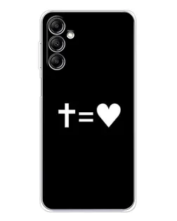 Чехол для Samsung Galaxy M36 с картинкой «Крест и Сердце»