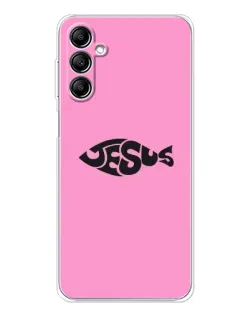 Чехол для Samsung Galaxy M36 с картинкой «Розовый символ  Jesus»
