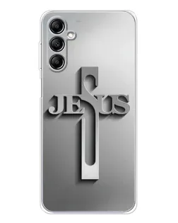 Чехол для Samsung Galaxy M36 с картинкой «Металлический крест Jesus»