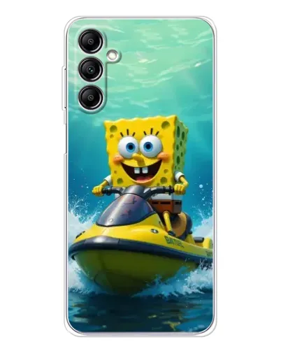 Чехол для Samsung Galaxy M36 с картинкой «Спанч Боб на гидроцикле»
