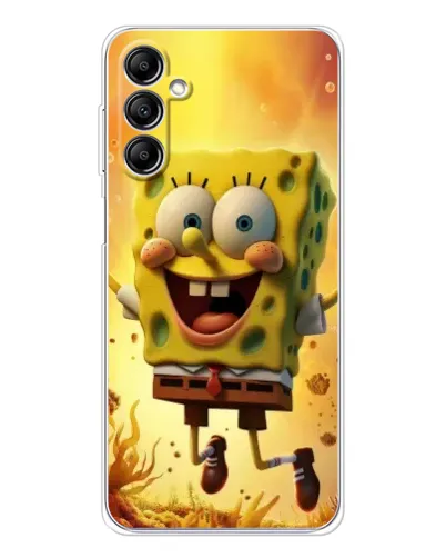 Чехол для Samsung Galaxy M36 с картинкой «Губка Боб прыгает»