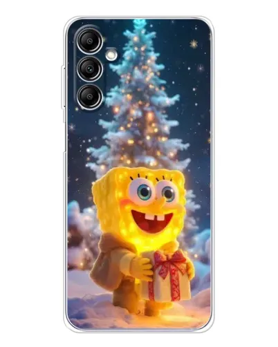 Чехол для Samsung Galaxy M36 с картинкой «Рождественский Спанч Боб»
