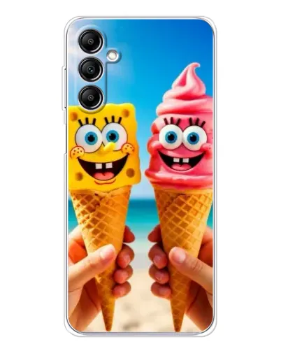 Чехол для Samsung Galaxy M36 с картинкой «Спанч Боб мороженое»