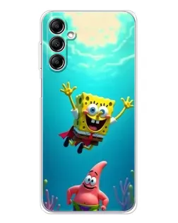 Чехол для Samsung Galaxy M36 с картинкой «Спанч Боб под водой»