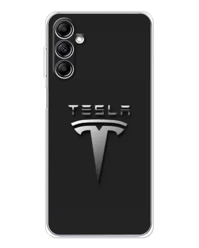 Чехол для Samsung Galaxy M36 с картинкой «Стальной логотип Tesla» Чехол для Samsung Galaxy M36 с картинкой «Стальной логотип Tesla»