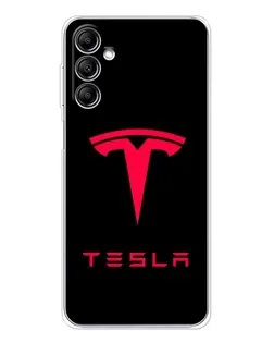 Чохол для Samsung Galaxy M36 з картинкою «Tesla Red Logo»
