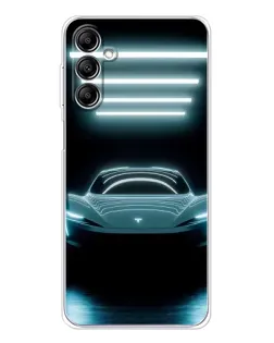 Чохол для Samsung Galaxy M36 з картинкою «Tesla в неоні»