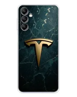 Чохол для Samsung Galaxy M36 з картинкою «Мармурова Tesla Gold»