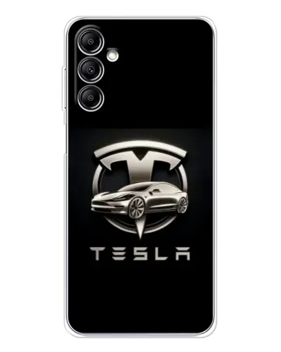 Чехол для Samsung Galaxy M36 с картинкой «Tesla — серебристое авто» Чехол для Samsung Galaxy M36 с картинкой «Tesla — серебристое авто»