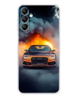 Чохол для Samsung Galaxy M36 з картинкою «Audi у вогняному диму»