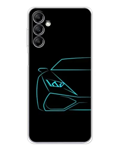Чехол для Samsung Galaxy M36 с картинкой «Голубой силуэт Lamborghini»