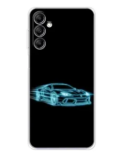 Чехол для Samsung Galaxy M36 с картинкой «Неоновый контур Lamborghini»
