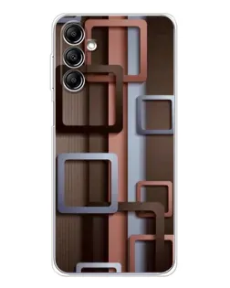 Чохол для Samsung Galaxy M36 з картинкою «Коричневі об'ємні квадрати»