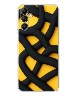 Чохол для Samsung Galaxy M36 з картинкою «Чорне жовте переплетення»