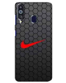 Чехол для Samsung Galaxy M40 с картинкой «Nike — карбоновая сетка»