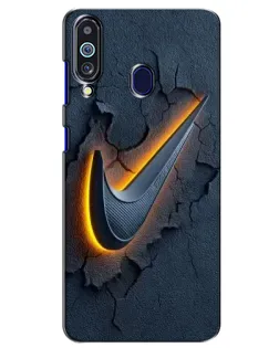 Чехол для Samsung Galaxy M40 с картинкой «Объемный логотип Найк»