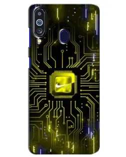 Чехол для Samsung Galaxy M40 с картинкой «Nike — золотая искра»
