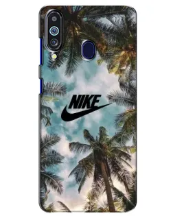 Чехол для Samsung Galaxy M40 с картинкой «Тропический принт Nike»