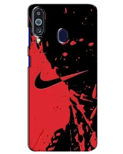 Чехол для Samsung Galaxy M40 с картинкой «Красные брызги Nike»