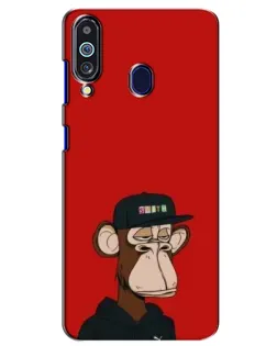 Чехол для Samsung Galaxy M40 с картинкой «Bored Ape — красный фон» Чехол для Samsung Galaxy M40 с картинкой «Bored Ape — красный фон»
