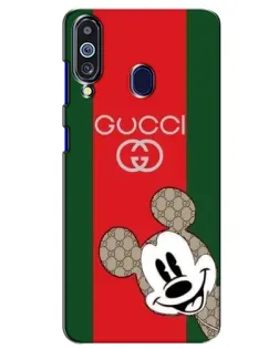 Чехол для Samsung Galaxy M40 с картинкой «Gucci — полосы и Микки»