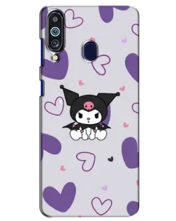 Чехол для Samsung Galaxy M40 с картинкой «Kuromi и лавандовые сердца»