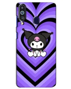 Чехол для Samsung Galaxy M40 с картинкой «Kuromi и фиолетовые сердца»
