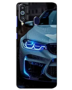 Чехол для Samsung Galaxy M40 с картинкой «Взгляд BMW с синими фарами» Чехол для Samsung Galaxy M40 с картинкой «Взгляд BMW с синими фарами»