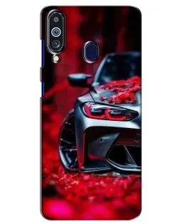 Чехол для Samsung Galaxy M40 с картинкой «Спортивная BMW и цветы» Чехол для Samsung Galaxy M40 с картинкой «Спортивная BMW и цветы»