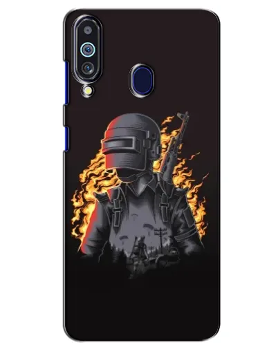 Чехол для Samsung Galaxy M40 с картинкой «PUBG — огненный силуэт»