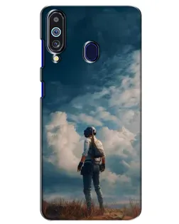 Чехол для Samsung Galaxy M40 с картинкой «Герой PUBG на скале» Чехол для Samsung Galaxy M40 с картинкой «Герой PUBG на скале»