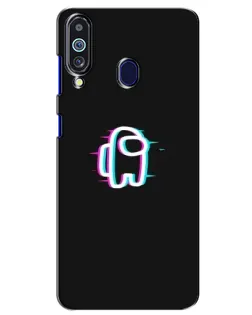 Чехол для Samsung Galaxy M40 с картинкой «Among Us неон»