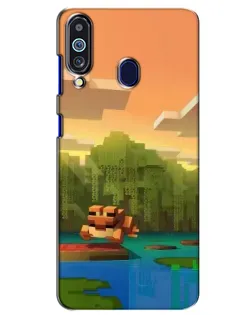 Чохол для Samsung Galaxy M40 з картинкою «Майнкрафт захід сонця»