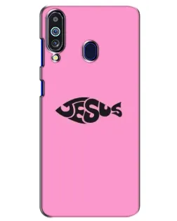 Чехол для Samsung Galaxy M40 с картинкой «Розовый символ  Jesus»
