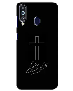 Чехол для Samsung Galaxy M40 с картинкой «Графический крест Jesus»