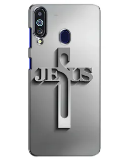 Чехол для Samsung Galaxy M40 с картинкой «Металлический крест Jesus»