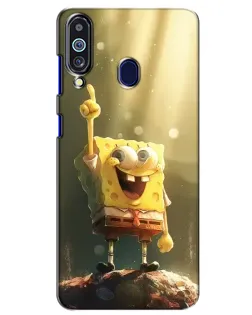 Чехол для Samsung Galaxy M40 с картинкой «Сияющий Спанч Боб»